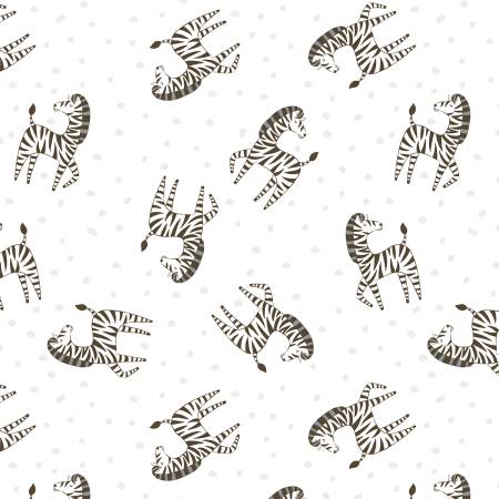 Wilmington Prints - Safari Snuggles - Zebra Toss White