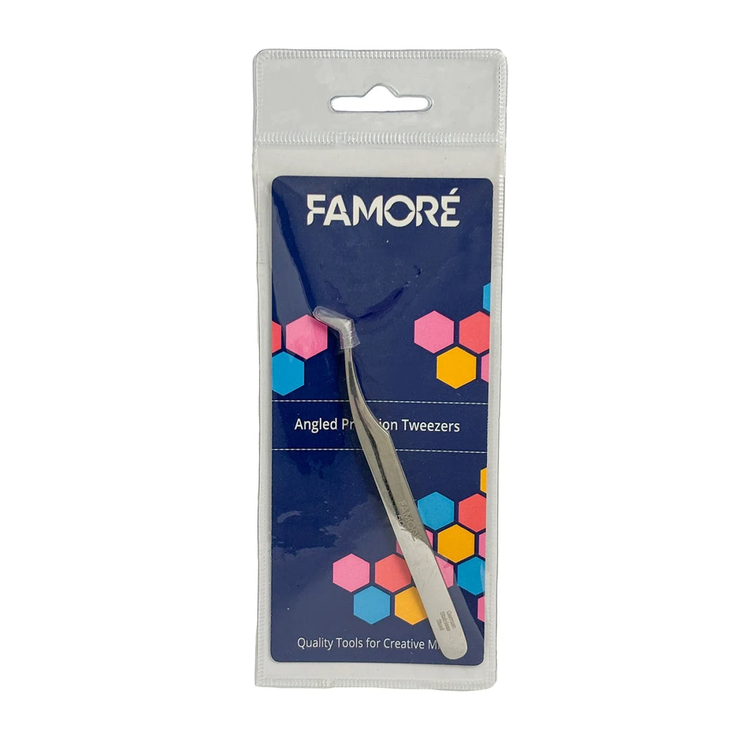 Tweezers - Famore - Swiss 4 1/2in Precision Angled