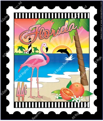 Zebra - Mini Postage Stamp - Florida