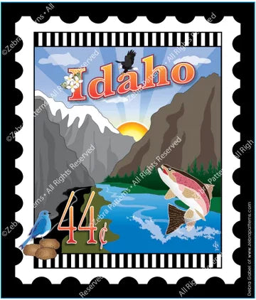 Zebra - Mini Postage Stamp - Idaho