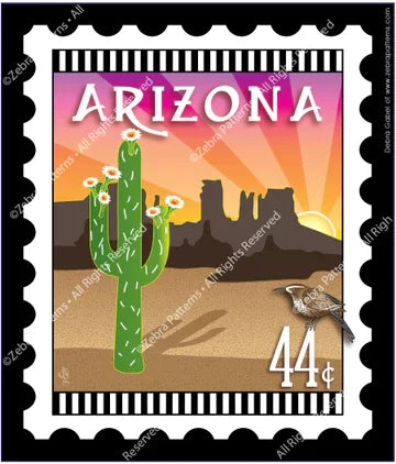 Zebra - Mini Postage Stamp - Arizona