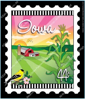 Zebra - Mini Postage Stamp - Iowa