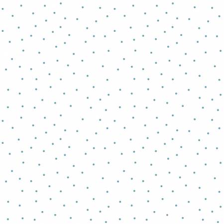 Maywood Studio - Kimberball Basics - White/Teal Tiny Dots
