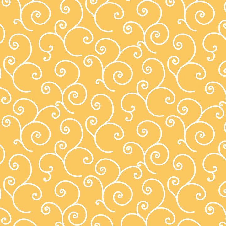 Maywood Studio - Kimberbell Basics - Yellow Scroll  #8243M-S