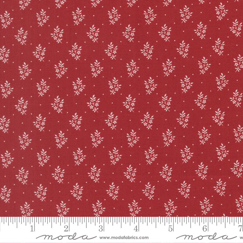 Moda - Primitive Gatherings - American Gatherings III - Crimson Flower Sprig Small Floral 49327 12