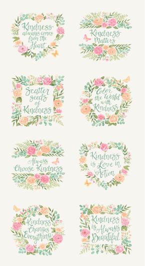 Panel - Moda - Deb Strain - Kindness - Dogwood 56157 11
