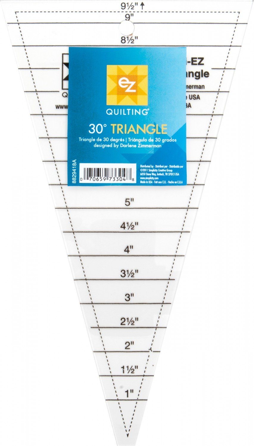 Ruler - EZ Quilting - Simpli-EZ 30 degree Triangle 9-1/2in Ruler