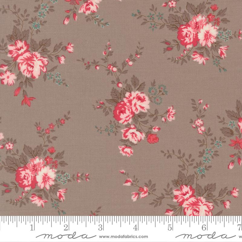 Moda - Bunny Hill Designs - Lyda Rose - Stone Main Floral Florals 3070 22