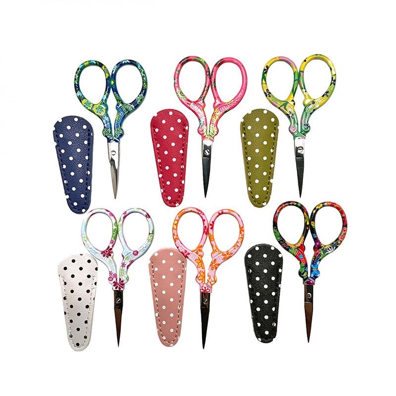 Scissor - Trendy embroidery scissors with matching polka dot sheath 3.75" long
