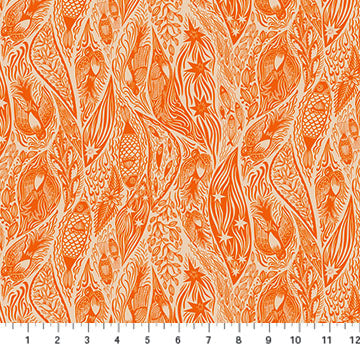 Northcott - Anna Maria - Shooting Star - Current Tangerine