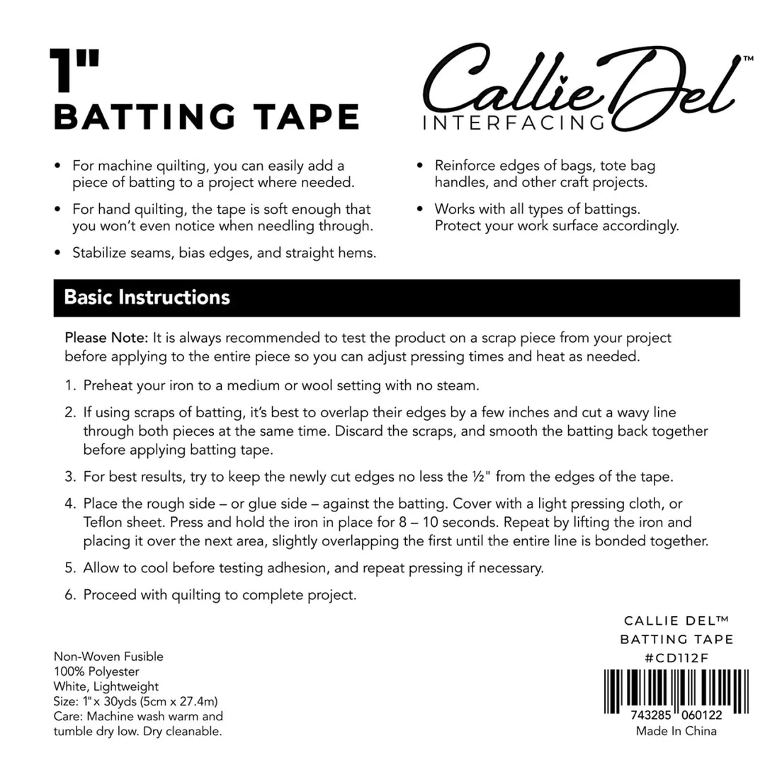 Batting Tape - Callie Del® 1" x 30yds