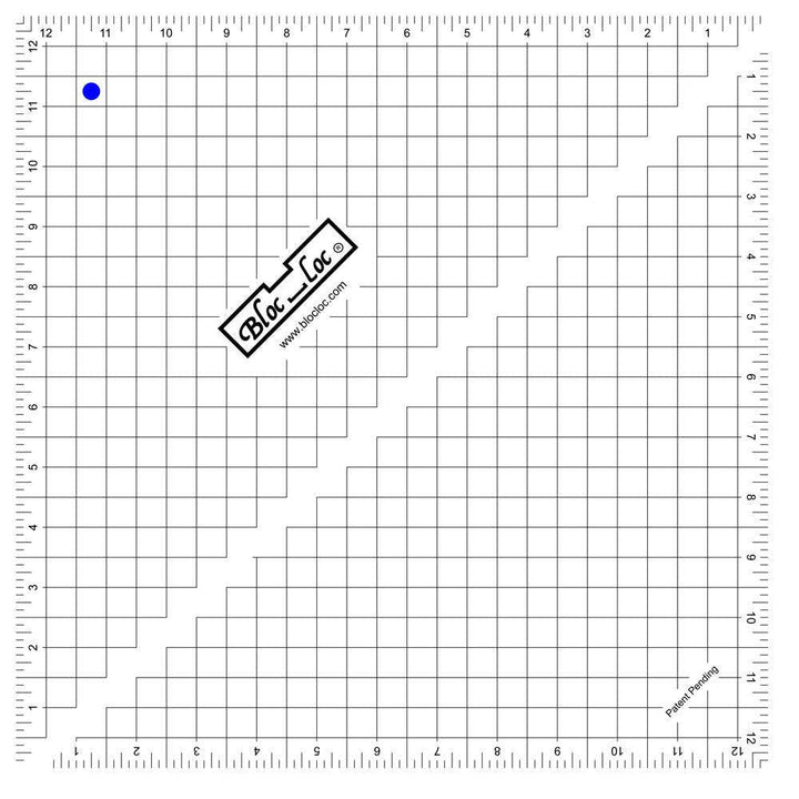 Ruler - Bloc Loc - Half Square Triangle Ruler 12.5in