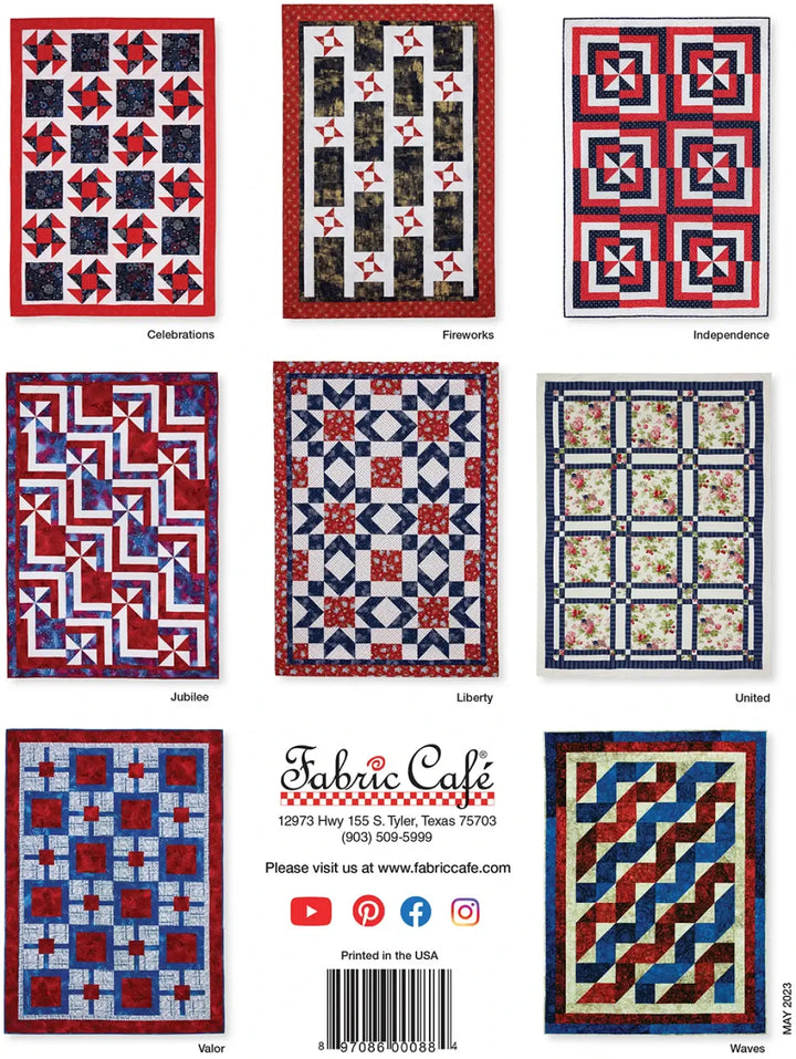 Book - Fabric Cafe - Make it Patriotic With 3-Yard Quilts