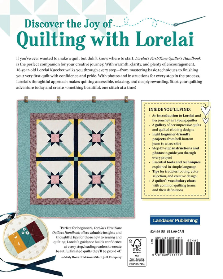 Book - Lorelai's First-Time Quilter's Handbook: From Basics to Beautiful Quilts