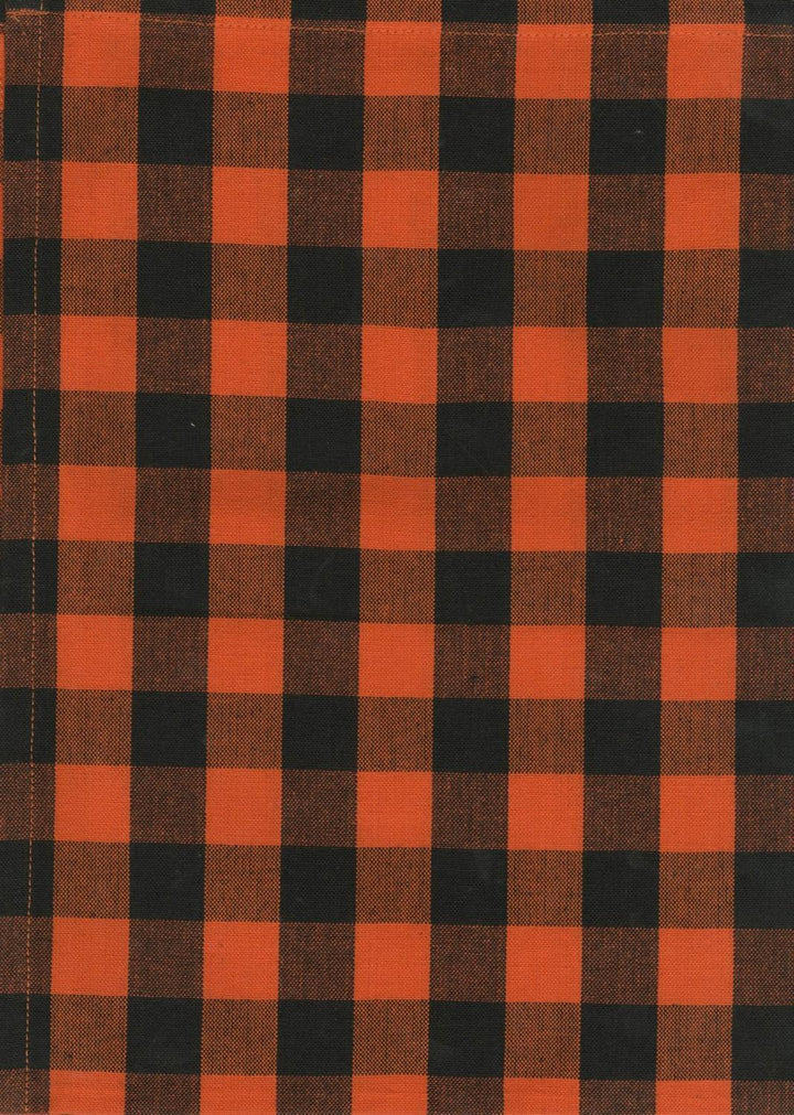 Tea Towel - Buffalo Check - Black & Orange