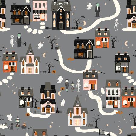 Riley Blake - Frank and Friends - Houses Gray