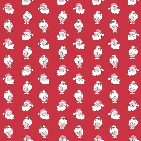Riley Blake - Claus & Co. - Santa Heads Red