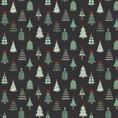 Riley Blake - Evergreen Wishes - Trees - Black