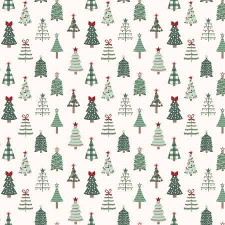 Riley Blake - Evergreen Wishes - Trees - Cream