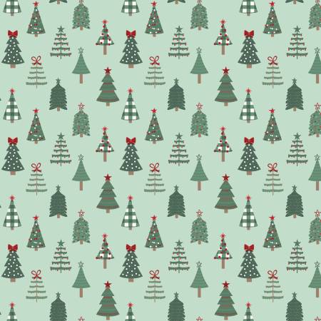 Riley Blake - Evergreen Wishes - Trees - Mint