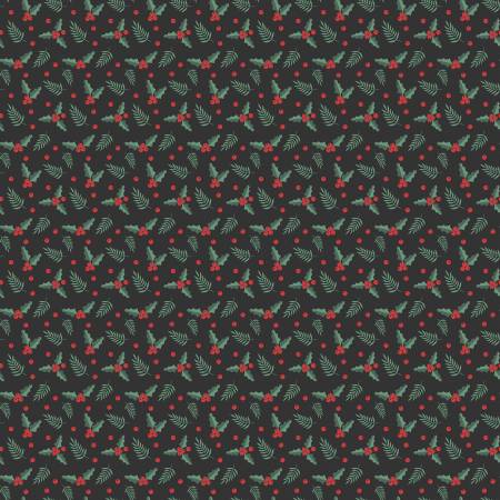Riley Blake - Evergreen Wishes - Holly Berries - Black