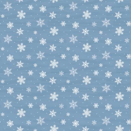 Riley Blake - Covered Bridges in Winter - Snowflakes Blue