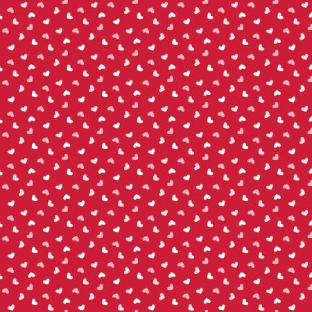 Riley Blake - Seasonal Basics - Heart Toss Red