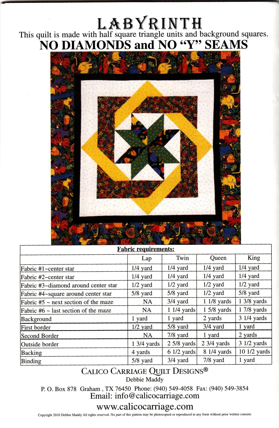 Pattern - Calico Carriage - Labyrinth by Debby Maddy