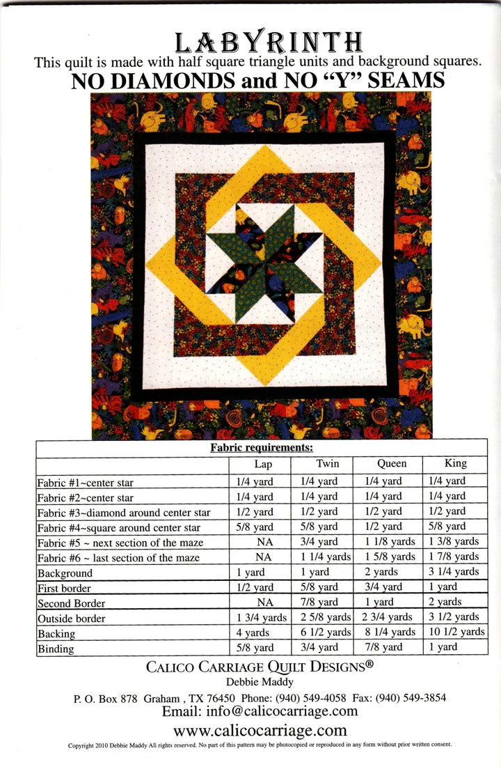 Pattern - Calico Carriage - Labyrinth by Debby Maddy