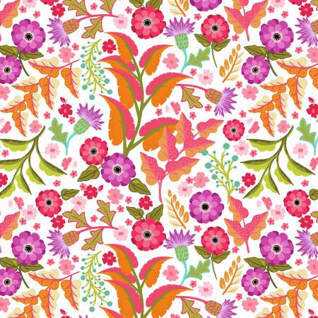 Riley Blake - Lila Tueller - Zinnias - Floral White