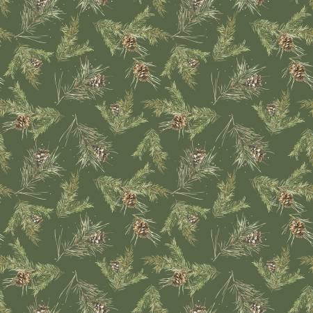 Riley Blake - Holiday Spirit - Pinecones Green