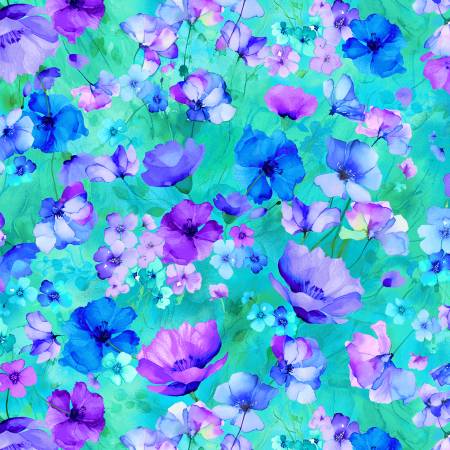 Timeless Treasures - Bellagio - Green Floral Field