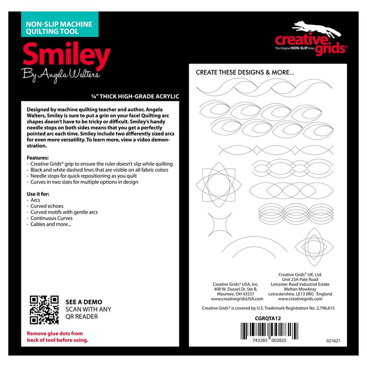 Longarm Ruler - Creative Grid - Smiley