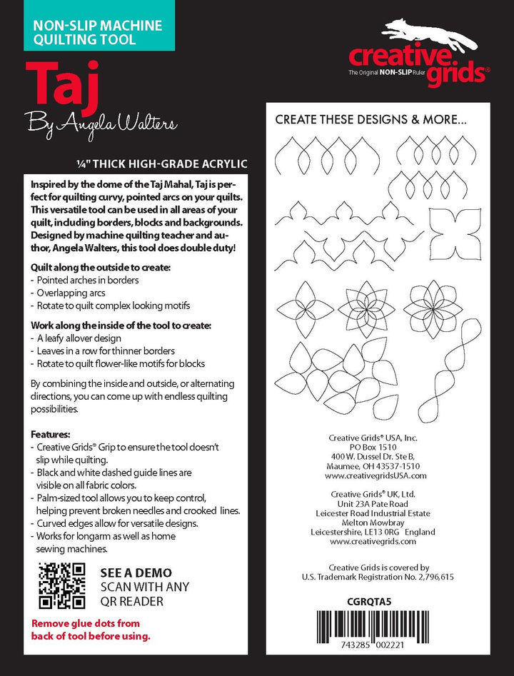 Longarm Ruler - Creative Grid - Taj