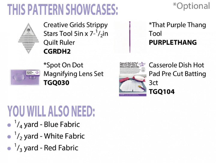 Pattern - Cut Loose Press - Americana Casserole Hot Pad