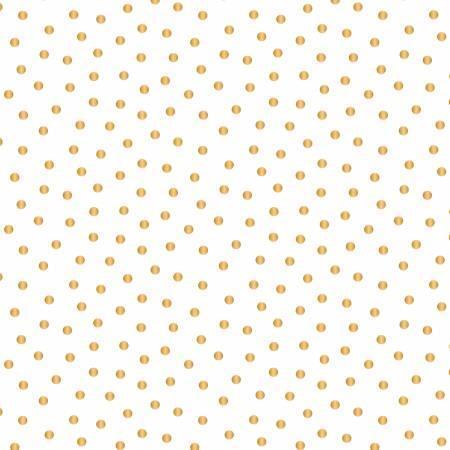 Camelot Fabrics - White w/Gold Metallic Dotted 21455003L-4