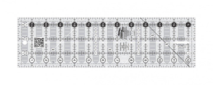 Ruler - Creative Grid - Quick Trim Ruler 3-1/2in X 12-1/2in Rectangle Quilt Ruler