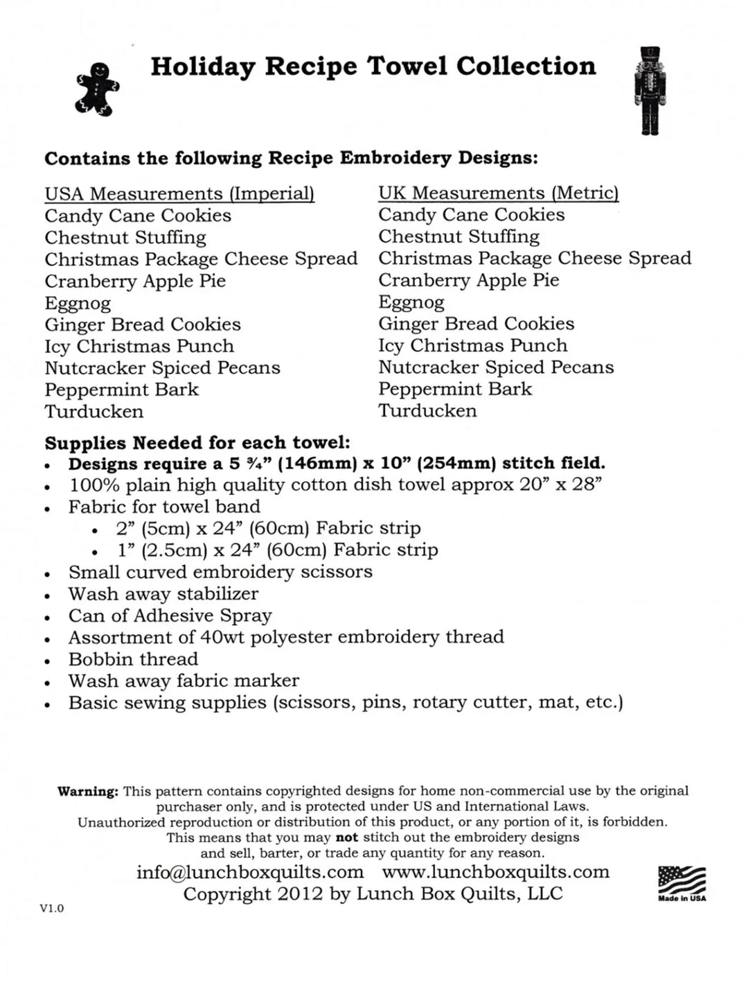 DESIGN  - Lunch Box Quilts - Holiday Recipe Collection