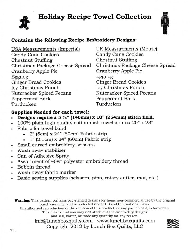 DESIGN  - Lunch Box Quilts - Holiday Recipe Collection