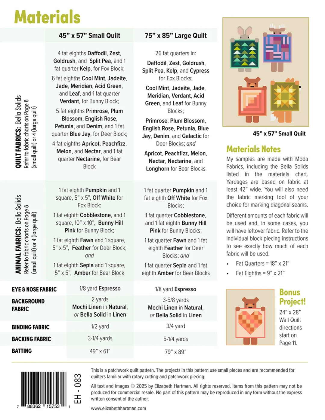 Pattern - Elizabeth Hartman - Show and Tell