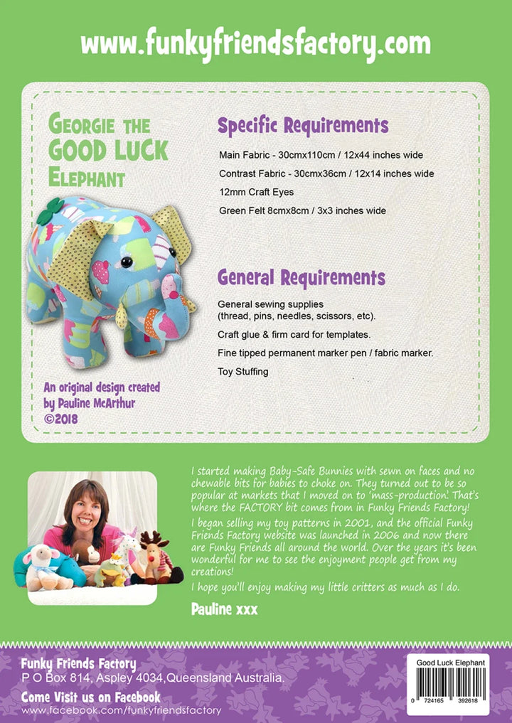 Pattern - Funky Friends Factory -  Georgie The Good LuckElephant