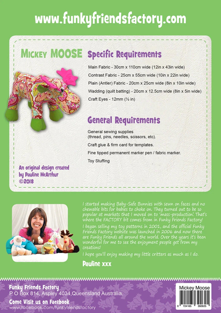 Pattern - Funky Friends Factory - Mickey Moose