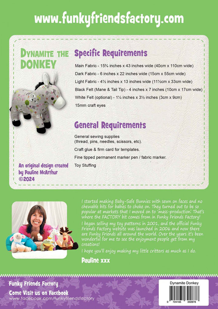 Pattern - Funky Friends Factory - Dynamite the Donkey