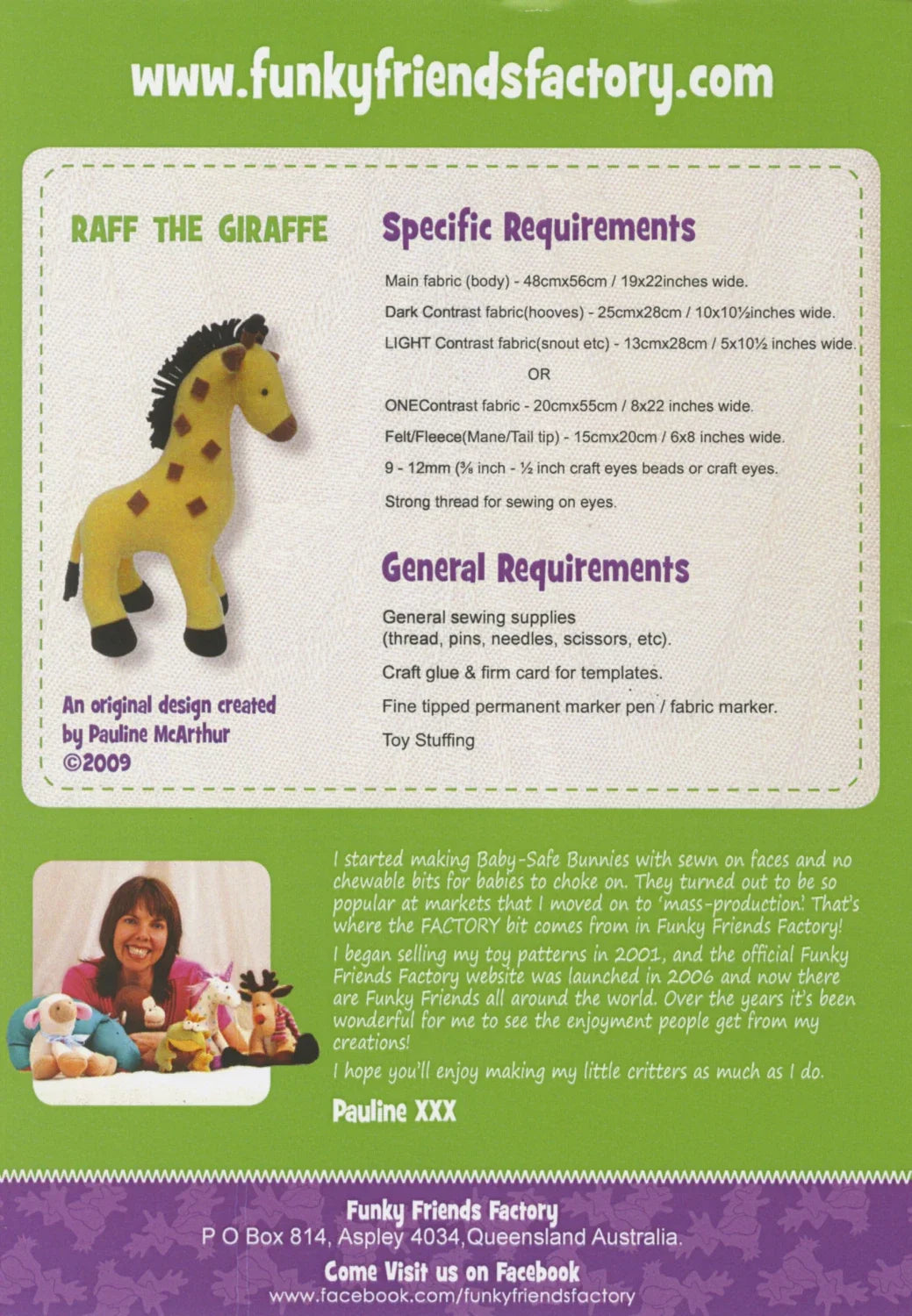 Pattern - Funky Friends Factory - Raff Giraffe