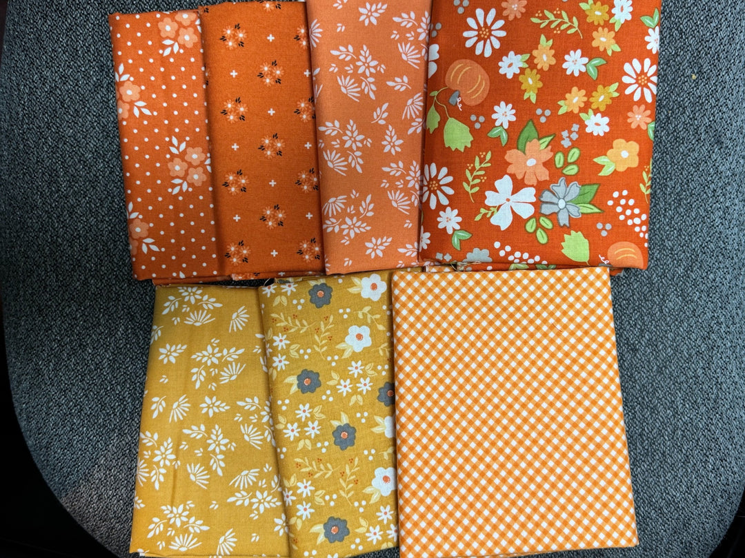 Fat Quarter Bundle - Birch and Willow (7 skus) - ORANGES