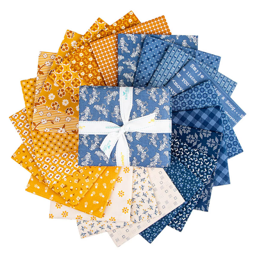 Fat Quarter Bundle - Lori Holt - Denim & Daisy (21 skus) - FACTORY Cut