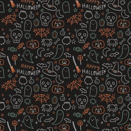 Riley Blake - Frank and Friends - Halloween Icons Black Glow in the Dark
