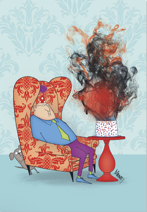 Greeting Card - Birthday - Man in Chair