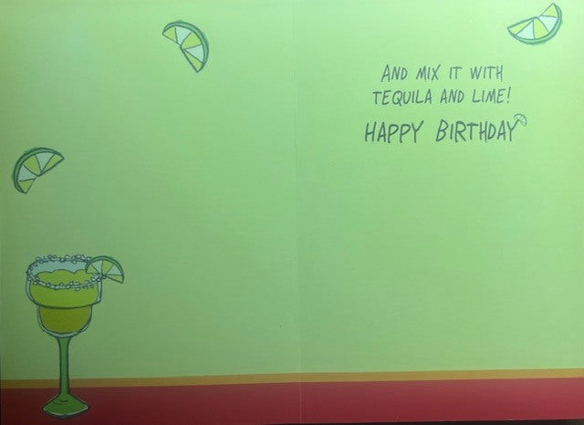 Greeting Card - Birthday - Take aging with a grain of salt