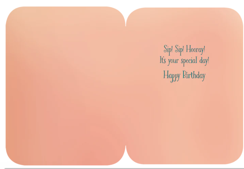 Greeting Card - Happy Birthday - Girl drinking with a straw